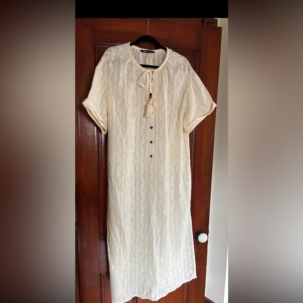 ZARA EMBROIDERED TUNIC DRESS XL
